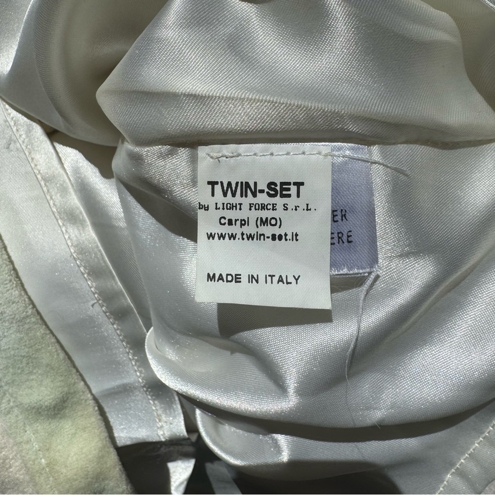 Twinset Milano Embroidered Size Large Cream Floral Skirt 100% Wool - Picture 13 of 16